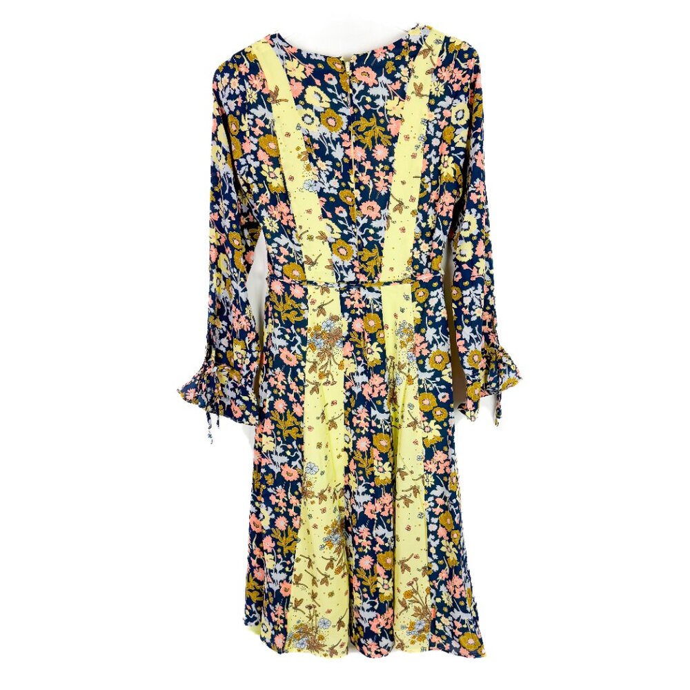 NWT Modcloth Unique Persona Midi Dress Yellow Navy Floral Size 0 NEW - Picture 11 of 14